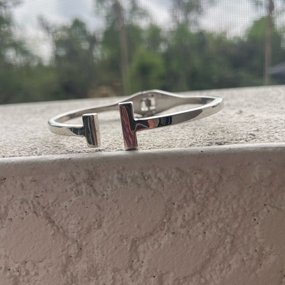 Silver T-Bar Bracelet View 4